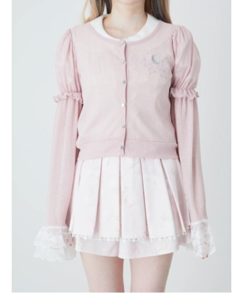 Ank Rouge(アンクルージュ)の「星座の姫袖カットカーデ(Tシャツ/カットソー・レディース・ホワイト/ピンク/ネイビー/ブルー・M)」の8枚目の写真