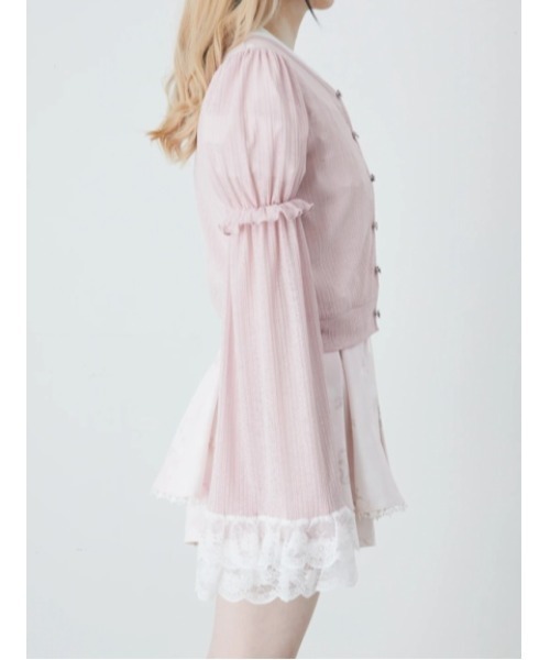 Ank Rouge(アンクルージュ)の「星座の姫袖カットカーデ(Tシャツ/カットソー・レディース・ホワイト/ピンク/ネイビー/ブルー・M)」の7枚目の写真