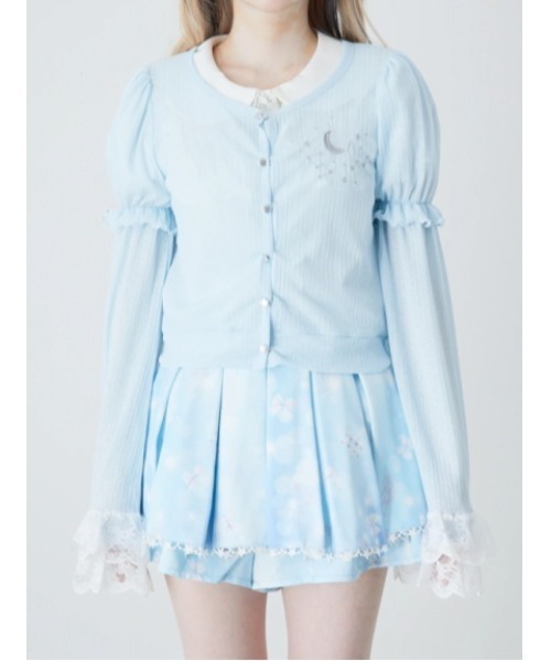 Ank Rouge(アンクルージュ)の「星座の姫袖カットカーデ(Tシャツ/カットソー・レディース・ホワイト/ピンク/ネイビー/ブルー・M)」の5枚目の写真