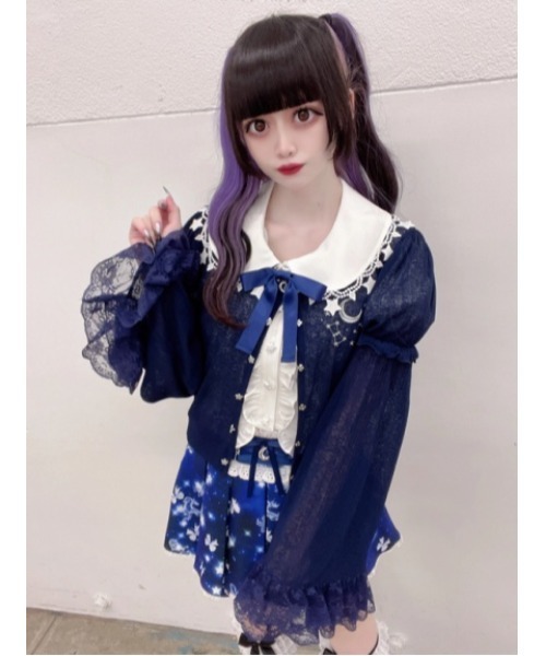 Ank Rouge(アンクルージュ)の「星座の姫袖カットカーデ(Tシャツ/カットソー・レディース・ホワイト/ピンク/ネイビー/ブルー・M)」の14枚目の写真