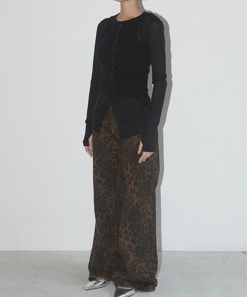 FANCY CLUB/ファンシークラブ LEOPARD BOOTCUT PANTS レオパード