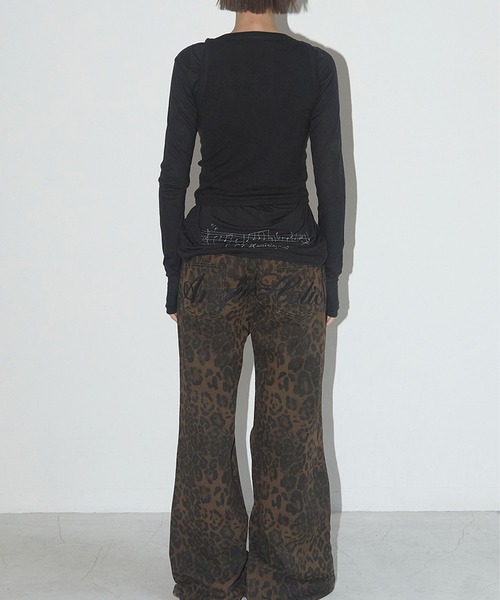 FANCY CLUB/ファンシークラブ LEOPARD BOOTCUT PANTS レオパード