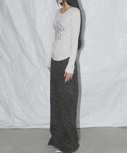 FANCY CLUB/ファンシークラブ LEOPARD BOOTCUT PANTS レオパード