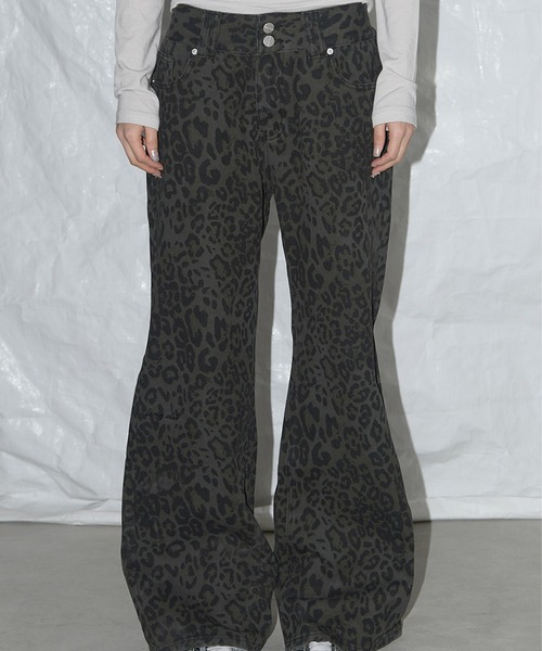 ★FANCY CLUB★レオパード ブーツカット パンツ FANCY CLUB/ファンシークラブ LEOPARD BOOTCUT PANTS レオパード