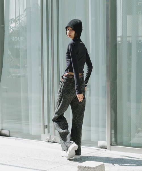 FANCY CLUB（ファンシークラブ）の「FANCY CLUB/ファンシークラブ LEOPARD BOOTCUT PANTS レオパード ブーツカットパンツ（その他パンツ・レディース・カーキ/ブラウン・1/2）」の21枚目の写真