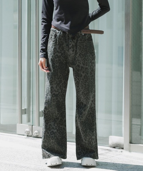 FANCY CLUB（ファンシークラブ）の「FANCY CLUB/ファンシークラブ LEOPARD BOOTCUT PANTS レオパード ブーツカットパンツ（その他パンツ・レディース・カーキ/ブラウン・1/2）」の21枚目の写真