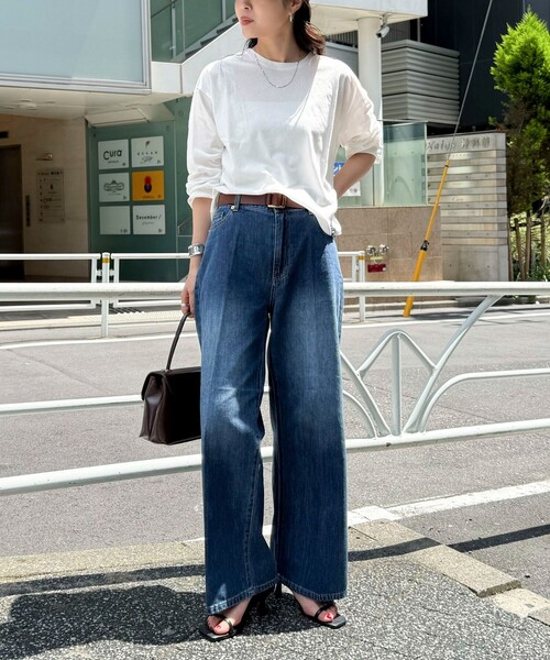 fredy emue（フレディエミュ）の「クロップドシアーロンTシャツ（Tシャツ/カットソー・レディース・ブラック/ベビーピンク/ホワイト系その他/オフホワイト・38）」の5枚目の写真