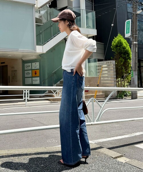 fredy emue（フレディエミュ）の「クロップドシアーロンTシャツ（Tシャツ/カットソー・レディース・ブラック/ベビーピンク/ホワイト系その他/オフホワイト・38）」の6枚目の写真