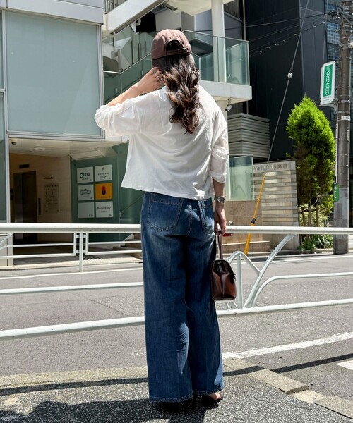 fredy emue（フレディエミュ）の「クロップドシアーロンTシャツ（Tシャツ/カットソー・レディース・ブラック/ベビーピンク/ホワイト系その他/オフホワイト・38）」の7枚目の写真