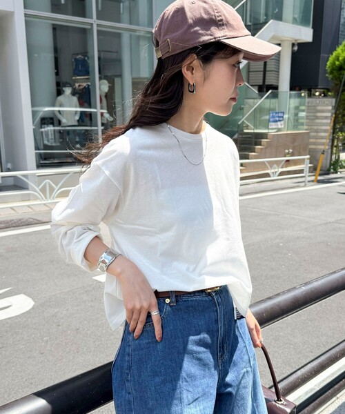 fredy emue（フレディエミュ）の「クロップドシアーロンTシャツ（Tシャツ/カットソー・レディース・ブラック/ベビーピンク/ホワイト系その他/オフホワイト・38）」の10枚目の写真