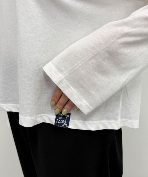 fredy emue（フレディエミュ）の「クロップドシアーロンTシャツ（Tシャツ/カットソー・レディース・ブラック/ベビーピンク/ホワイト系その他/オフホワイト・38）」の19枚目の写真