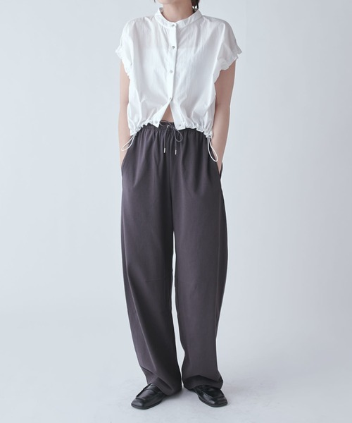 Lui's（ルイス）の「天竺スウェットカーブパンツ（スラックス・レディース・ブラック/グレー・FREE）」の8枚目の写真