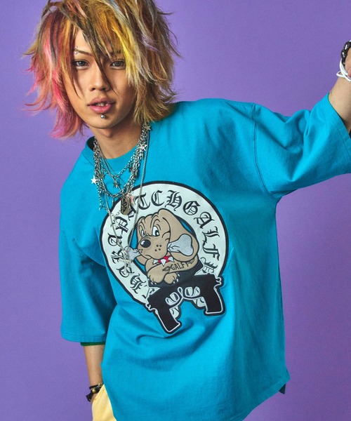 GALFY(ガルフィー)の「GALFY-チャカパッチTee2(Tシャツ/カットソー・メンズ・ターコイズブルー/ホワイト/ブラック・XL/L)」の1枚目の写真