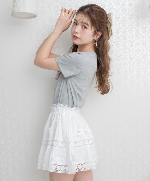 couture BY ROJITA（クチュールバイロジータ）の「【ZOZO限定発売】ランダムリボンレースコットンスカート（スカート・レディース・ミント/ホワイト/ピンク・FREE）」の15枚目の写真