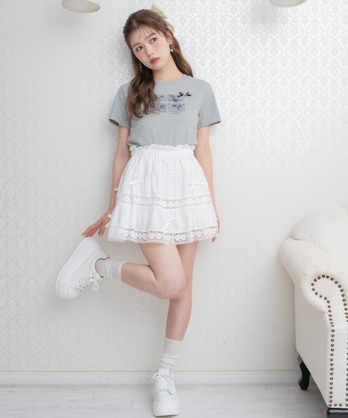 couture BY ROJITA（クチュールバイロジータ）の「【ZOZO限定発売】ランダムリボンレースコットンスカート（スカート・レディース・ミント/ホワイト/ピンク・FREE）」の7枚目の写真