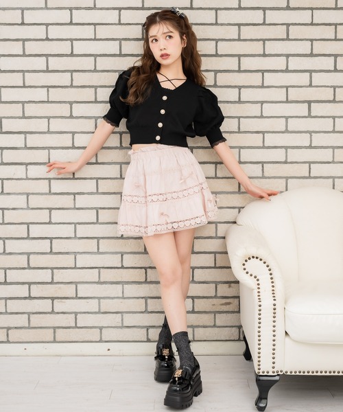 couture BY ROJITA（クチュールバイロジータ）の「【ZOZO限定発売】ランダムリボンレースコットンスカート（スカート・レディース・ミント/ホワイト/ピンク・FREE）」の9枚目の写真
