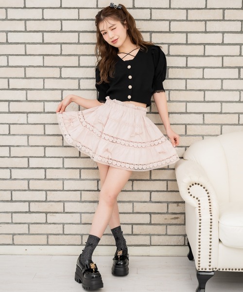 couture BY ROJITA（クチュールバイロジータ）の「【ZOZO限定発売】ランダムリボンレースコットンスカート（スカート・レディース・ミント/ホワイト/ピンク・FREE）」の10枚目の写真