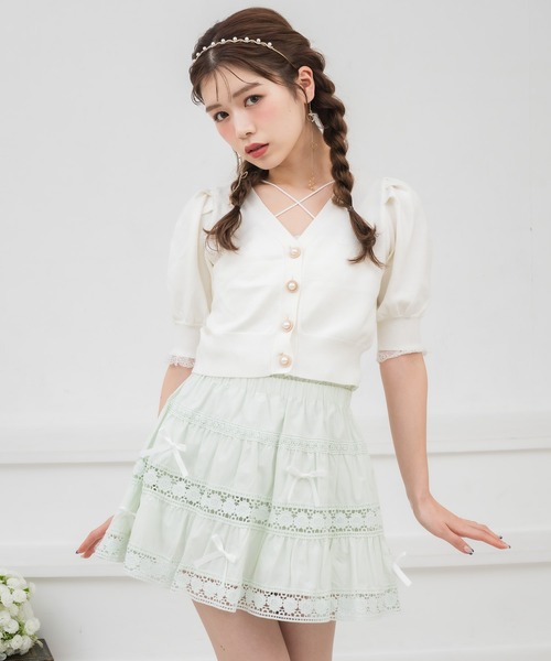 couture BY ROJITA（クチュールバイロジータ）の「【ZOZO限定発売】ランダムリボンレースコットンスカート（スカート・レディース・ミント/ホワイト/ピンク・FREE）」の21枚目の写真