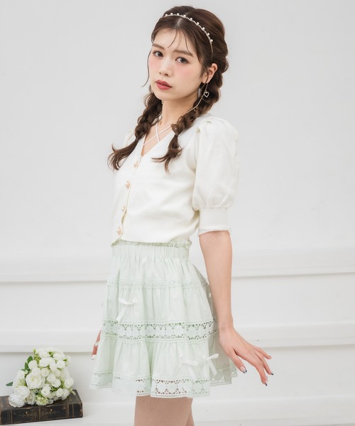 couture BY ROJITA（クチュールバイロジータ）の「【ZOZO限定発売】ランダムリボンレースコットンスカート（スカート・レディース・ミント/ホワイト/ピンク・FREE）」の22枚目の写真