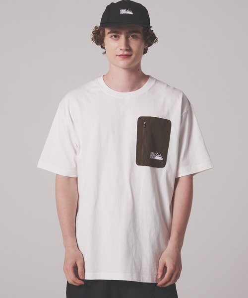 FIRST DOWN（ファーストダウン）の「スイッチポケット ショートスリーブ Tシャツ（Tシャツ/カットソー・メンズ・杢グレー/ホワイト/ブラック・M/XL/L）」の4枚目の写真