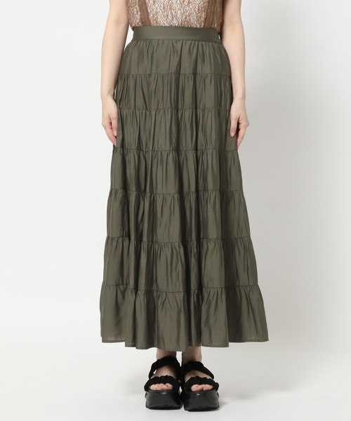 mysty woman(ミスティウーマン)の「ボリュームティアードスカート 574453(スカート・レディース・ブラック/カーキ/オフホワイト・FREE)」の11枚目の写真