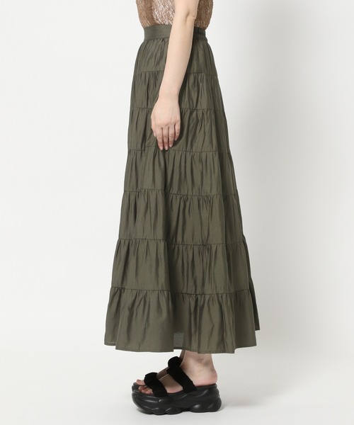 mysty woman(ミスティウーマン)の「ボリュームティアードスカート 574453(スカート・レディース・ブラック/カーキ/オフホワイト・FREE)」の12枚目の写真