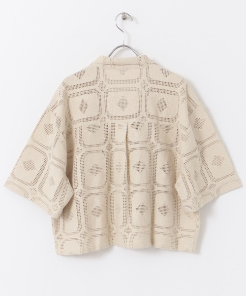 URBAN RESEARCH DOORS（アーバンリサーチドアーズ）の「『セットアップ対応』ハーフスリーブレースシャツ（シャツ/ブラウス・レディース・ナチュラル/ブラック・MEDIUM）」の14枚目の写真