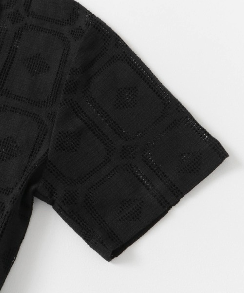 URBAN RESEARCH DOORS（アーバンリサーチドアーズ）の「『セットアップ対応』ハーフスリーブレースシャツ（シャツ/ブラウス・レディース・ナチュラル/ブラック・MEDIUM）」の12枚目の写真