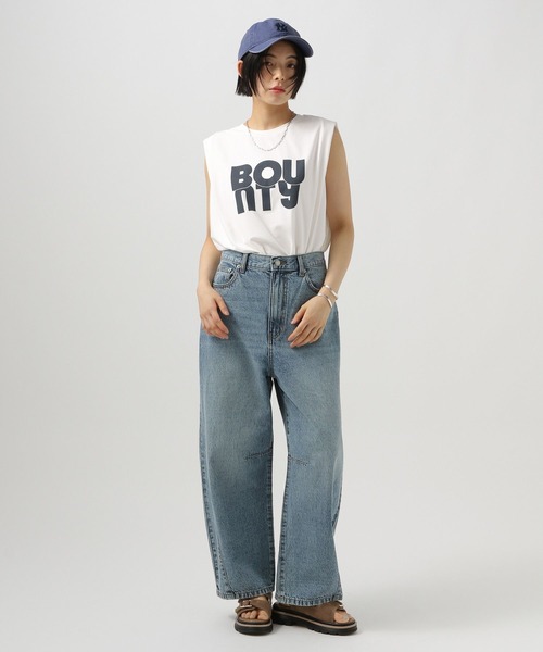 BAYFLOW(ベイフロー)の「アソートロゴプリントノースリーブT(Tシャツ/カットソー・レディース・ライトブルー/ブラック/ホワイト・FREE)」の4枚目の写真