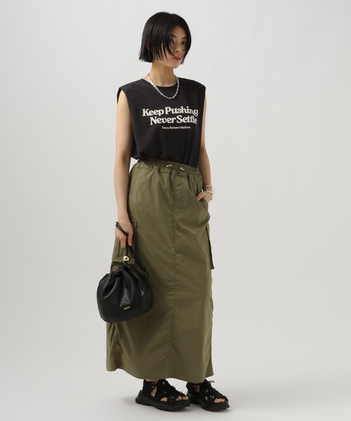 BAYFLOW(ベイフロー)の「アソートロゴプリントノースリーブT(Tシャツ/カットソー・レディース・ライトブルー/ブラック/ホワイト・FREE)」の6枚目の写真