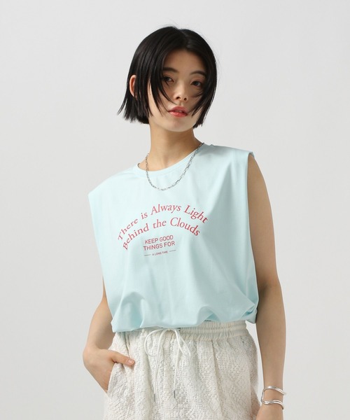 BAYFLOW(ベイフロー)の「アソートロゴプリントノースリーブT(Tシャツ/カットソー・レディース・ライトブルー/ブラック/ホワイト・FREE)」の10枚目の写真