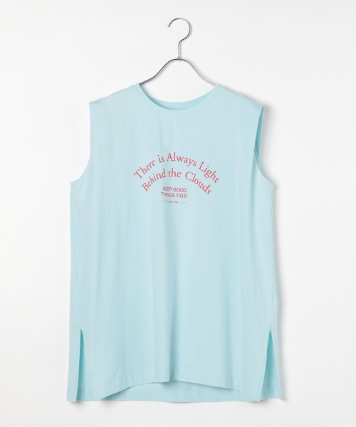 BAYFLOW(ベイフロー)の「アソートロゴプリントノースリーブT(Tシャツ/カットソー・レディース・ライトブルー/ブラック/ホワイト・FREE)」の14枚目の写真