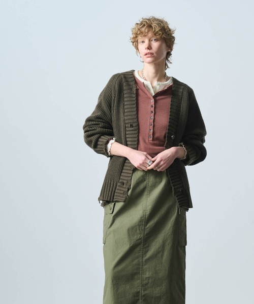 kha:ki（カーキ）の「「KHA:KI / カーキ」DAMAGE RIB KNIT CARDIGAN