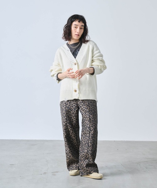 KHA:KI / カーキ　ダメージリブニットカーディガン　アイボリー新品未使用品 kha:ki（カーキ）の「「KHA:KI / カーキ」DAMAGE RIB KNIT CARDIGAN