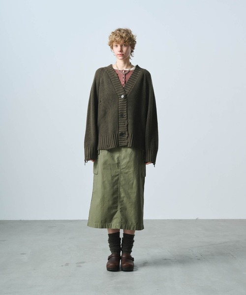 kha:ki（カーキ）の「「KHA:KI / カーキ」DAMAGE RIB KNIT CARDIGAN