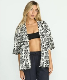BILLABONG レディース 【DAY DRIFT'N】 BEACH SIDE PRNTD SS WVN 半袖シャツ 【2025年夏モデル】/ビラボン総柄オープンカラー半袖シャツ