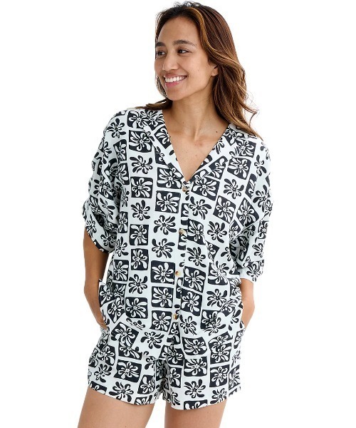 ブラウス シャツ BILLABONG レディース 「DAY DRIFT'N」 BEACH SIDE PRNTD SS WVN 半袖シャツ 「2025年 SALE】BILLABONG レディース 【DAY DRIFT'N】 BEACH SIDE PRNTD