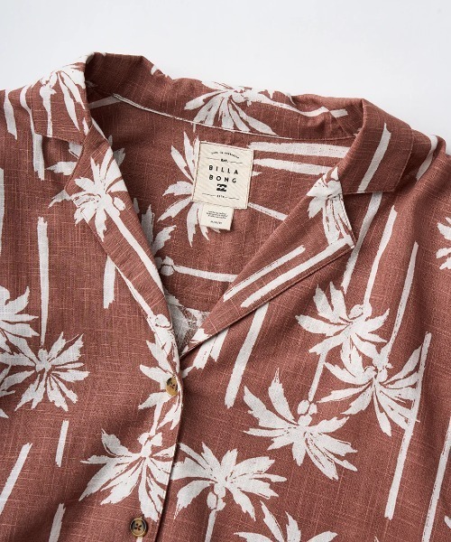 BILLABONG(ビラボン)の「BILLABONG レディース 【DAY DRIFT'N】 BEACH SIDE PRNTD SS WVN 半袖シャツ 【2025年夏モデル】/ビラボン総柄オープンカラー半袖シャツ(シャツ/ブラウス・レディース・エンジ/ホワイト×ブラック・SMALL)」の11枚目の写真
