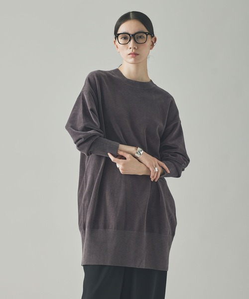 Curensology ニットベロアチュニック　グレー Curensology(カレンソロジー)/ニットベロアチュニック（ニット