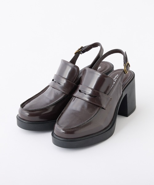 one after another NICE CLAUP(ワンアフターアナザーナイスクラップ)の「【Mode Ribbon Collection】バックベルトローファー(ローファー・レディース・ブラック/ダークブラウン・S/M/L)」の2枚目の写真