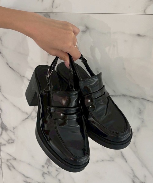 one after another NICE CLAUP(ワンアフターアナザーナイスクラップ)の「【Mode Ribbon Collection】バックベルトローファー(ローファー・レディース・ブラック/ダークブラウン・S/M/L)」の9枚目の写真