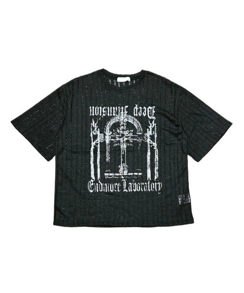 XU(エックスユー)の「【Never mind the XU】see-through short sleeve / 【ネバーマインド ザ エックスユー】シースルー半袖トップス <着用動画あり>(Tシャツ/カットソー・メンズ・ブラック/ベージュ/ホワイト/ブルーグレー・ONE SIZE)」の10枚目の写真