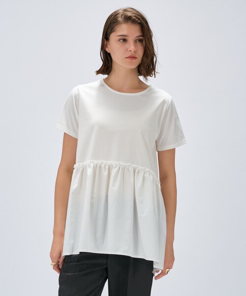 セール】【マシンウォッシュ】ドッキングチュニックTシャツ（T