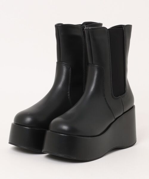 セール】《#防菌》 厚底 プラットフォーム サイドゴア 消臭 ショート