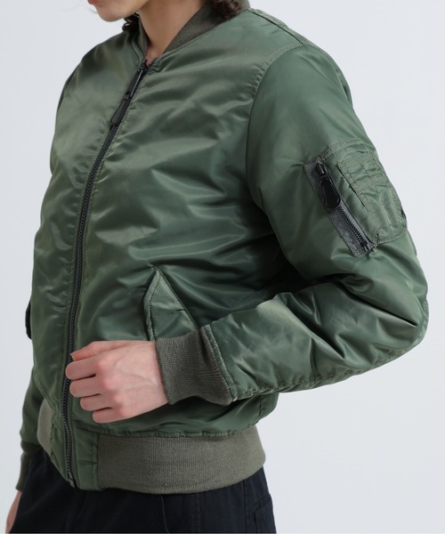 AVIREX（アヴィレックス）の「《WOMENS》MA-1 コマーシャル / MA-1 COMMERCIAL（MA-1・レディース・タン/ブラック/シルバー/セージグリーン/エンジ/ブラウン・L/M/S）」の21枚目の写真