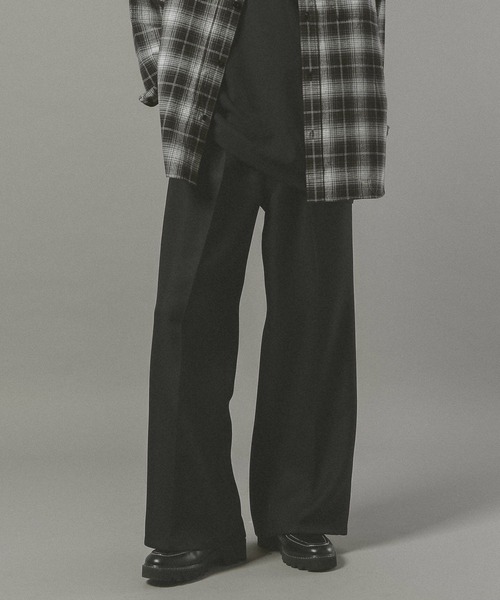 セール】センタープレス/バギーワイドフレアパンツ（スラックス