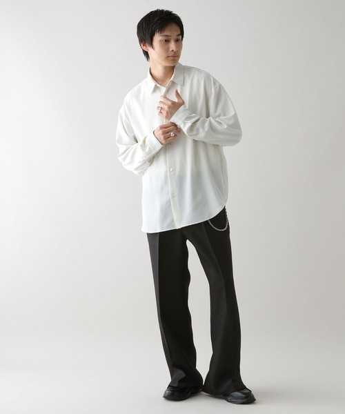 RAGEBLUE(レイジブルー)の「センタープレス/バギーワイドフレアパンツ(スラックス・メンズ・グレー/ブラック/ネイビー・LARGE/MEDIUM/SMALL)」の5枚目の写真