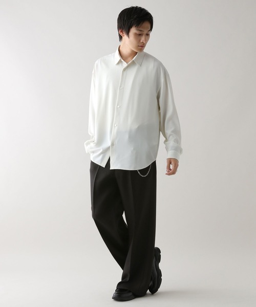 RAGEBLUE(レイジブルー)の「センタープレス/バギーワイドフレアパンツ(スラックス・メンズ・グレー/ブラック/ネイビー・LARGE/MEDIUM/SMALL)」の4枚目の写真
