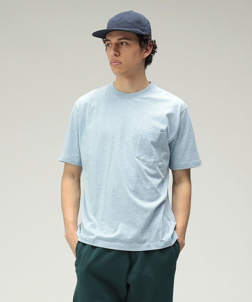 BEAMS PLUS(ビームスプラス)の「Pocket Tee Colored Grandrelle(Tシャツ/カットソー・メンズ・グリーン/シルバー/ナチュラル/サックスブルー/イエロー・XX-LARGE/X-LARGE/MEDIUM/SMALL/LARGE)」の1枚目の写真
