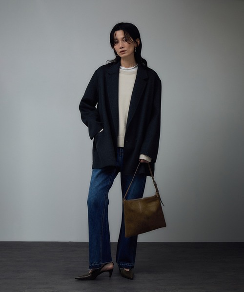 SALON adam et rope'（サロン アダム エ ロペ）の「【W S（ドゥーブル）】へアリーカウレザーバッグ / ハンドバッグ（ショルダーバッグ・レディース・ブラウン/ベージュ・FREE）」の8枚目の写真